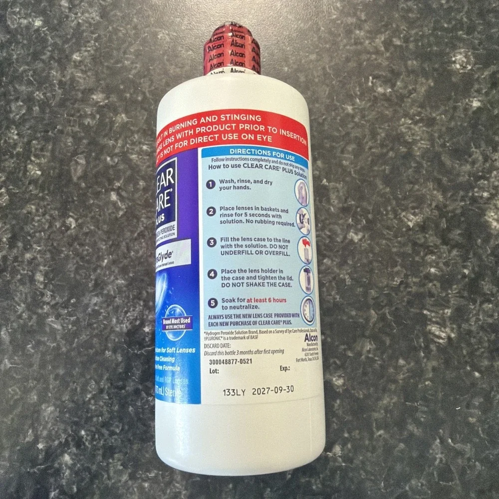 Clear Care Plus 3% Hydrogen Peroxide HydraGlyde Cleaning Solution 16oz EXP 9/27